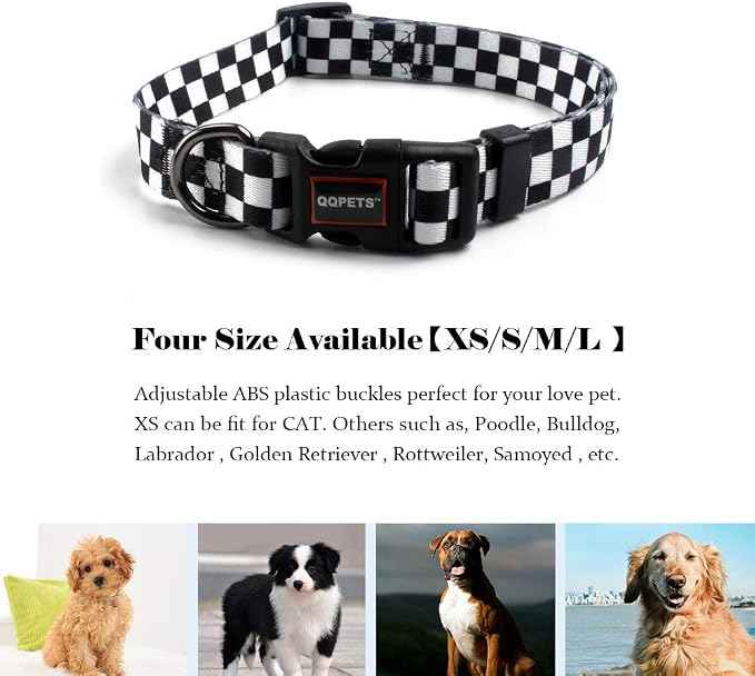 QQPETS Adjustable Soft Dog Collar: Print Flower Pink Multicolor Cute Patterns