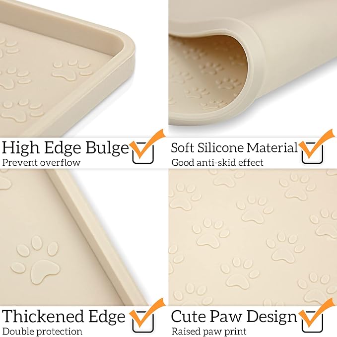 Ptlom Silicone Pet Placemat for Dog and Cat, Waterproof Non-Slip Pet Feeding - Image 4