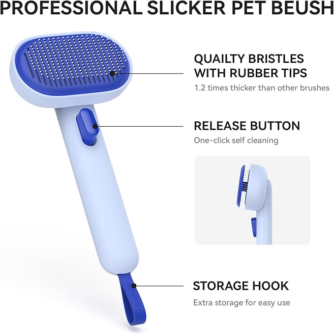 aumuca Skin Friendly Self-Cleaning Slicker Brush - Image 8