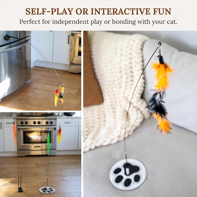 Suction Cup Cat Toys for Indoor Cats Interactive Suction Cup Cat Wand Toy - Image 4