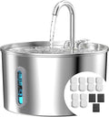 Cat Water Fountain Stainless Steel: 74oz/2.2L Cat Fountain by KOOGMOON