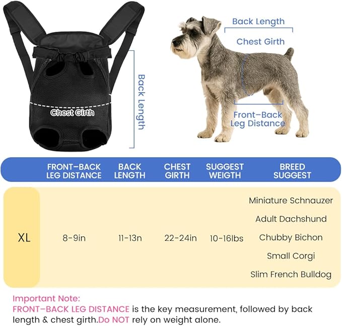 Dog Backpack Carrier, Adjustable Pet Front Carriers, Legs Out Carrying Sling - Image 2