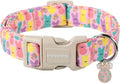 DOGWONG Easter Dog Collar, Cute Bunny Eggs Dog Collar Pink Babbit Pet Collar by DOGWONG