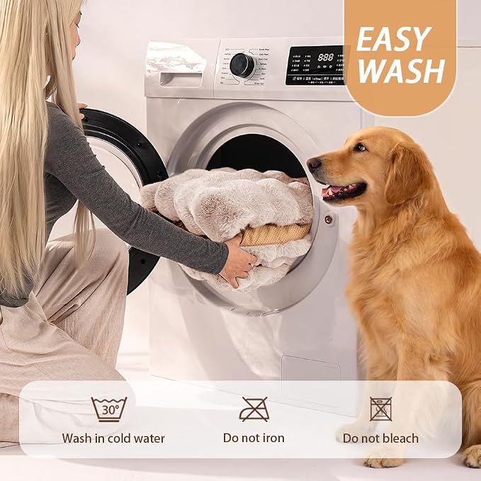Self-Warming Dog Bed, Plush Faux Fur Mat - Image 8