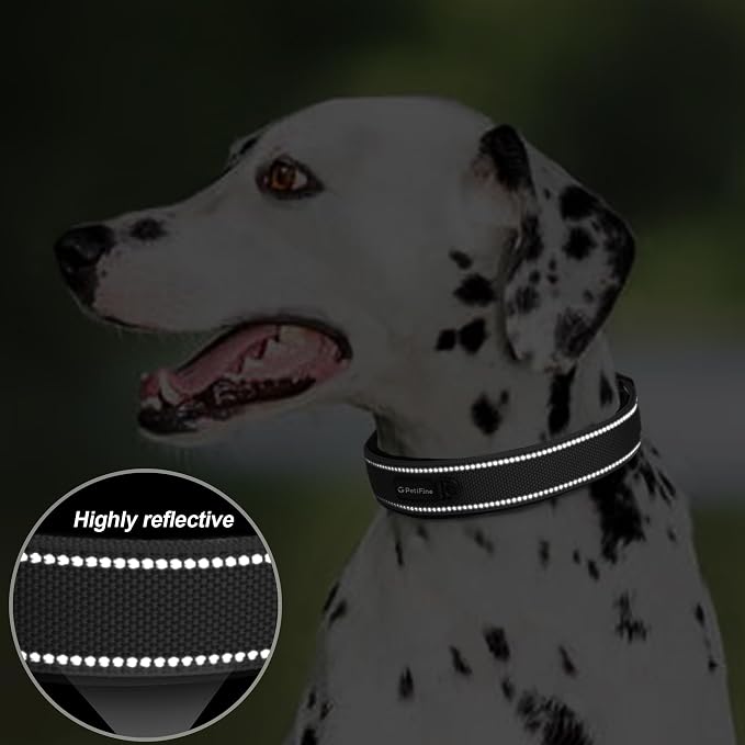 PetiFine Dog Collars for Medium Dogs, Neoprene Padded and Adjustable, - Image 4