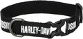 Harley-Davidson Cotton Webbing H-D Text Adjustable Pet Collar – Black/White by Harley-DavidsonFootwear