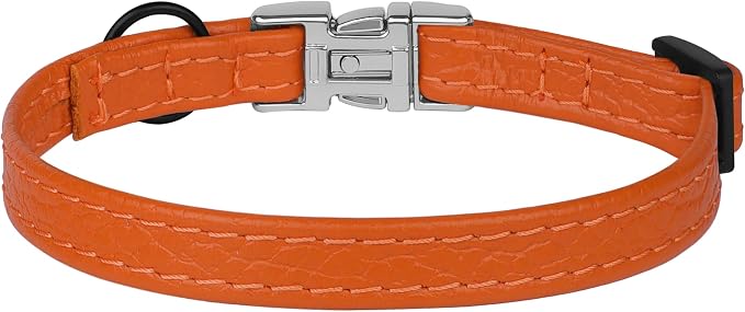 Leather Cat Collar with Buckle and Removable Bell - Image 9