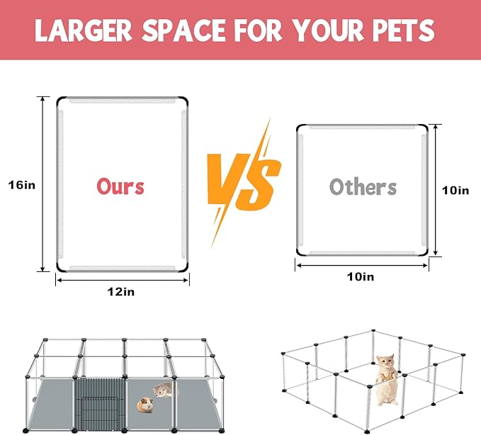 20 Panels Small Animals Playpen, Portable Plastic Enclosure Cage - Image 7