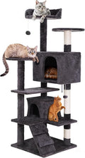 54-inch Cat Tree with Sisal-Covered Scratching Posts, Sturdy Standing Cat Tower by NovaMicrodermabrasion