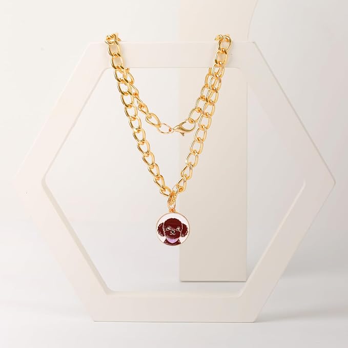 HOWWFALY Dog Collar and Cat Chain Necklace Stainless Steel Adjustable 18K Gold - Image 7