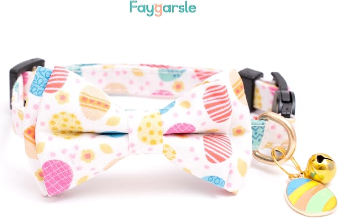 Faygarsle 2 Pack Easter Day Cat Collar Cute Rabbit Easter Eggs Printed Collar - Image 4