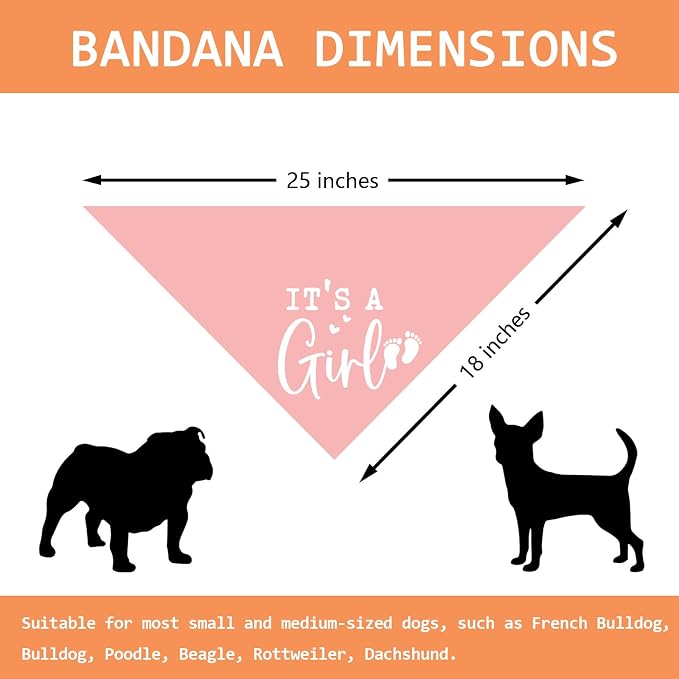Its a Girl Pink Dog Bandana Baby Announcement Pregnancy Announcement Photo - Image 2