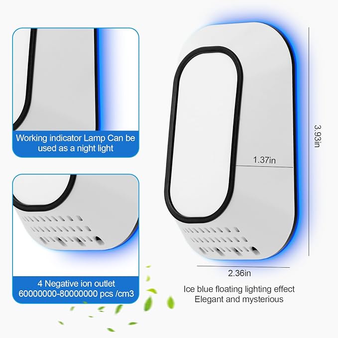 Plug in Air Ionizers 3-Pack, Negative Ion Air Purifier - Image 7