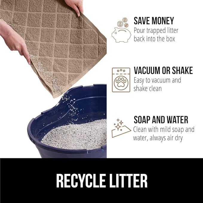 GORILLA GRIP Cat Litter Box Mat, 35x23 2 Pack, Water Resistant, US Designed - Image 5