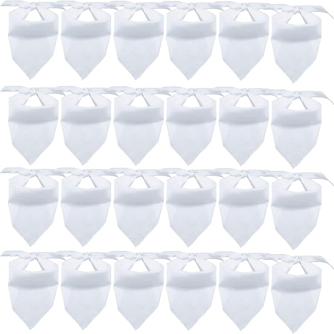 24 Pieces Sublimation Pet Bandanas White Heat Transfer Triangle Dog Scarf Blank by GroceryProduct