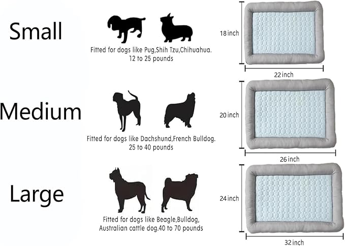 Cooling Dog Bed, Pet Mat with Quilted Design, Cooling Bed - Image 2