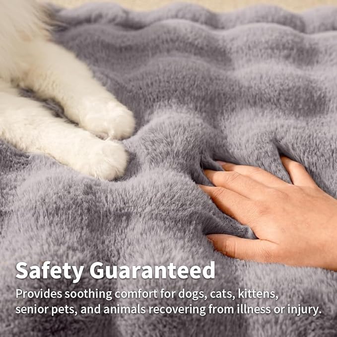 Self-Warming Cat Bed, Plush Faux Fur Pet Bed Mat - Image 3