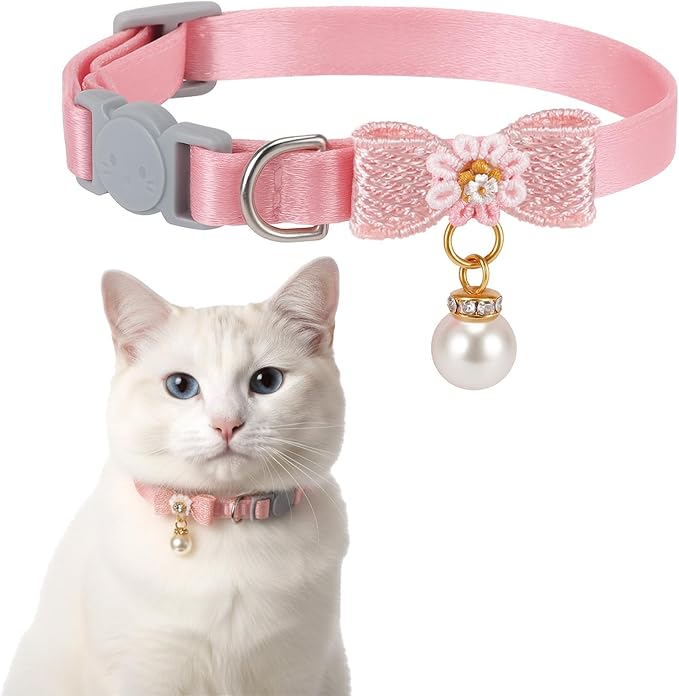 Cat Collar Breakaway, Adjustable Pink Cat Collar by Unknown