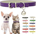 Purple Kitten Collar with Bell, Soft Pu Leather Small Dog Collars Adjustable by Weimostar