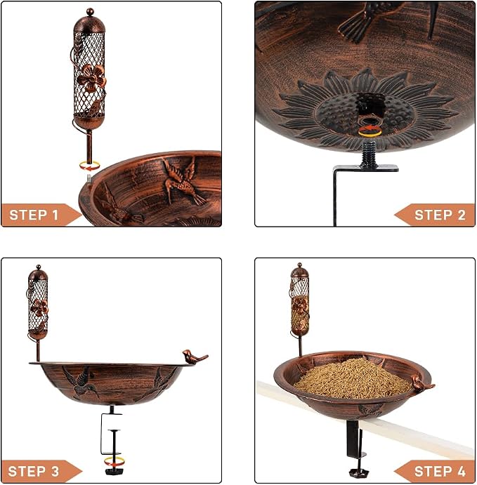 DREAMSOUL 13" Dia Deck Mounted Bird Bath - Image 5