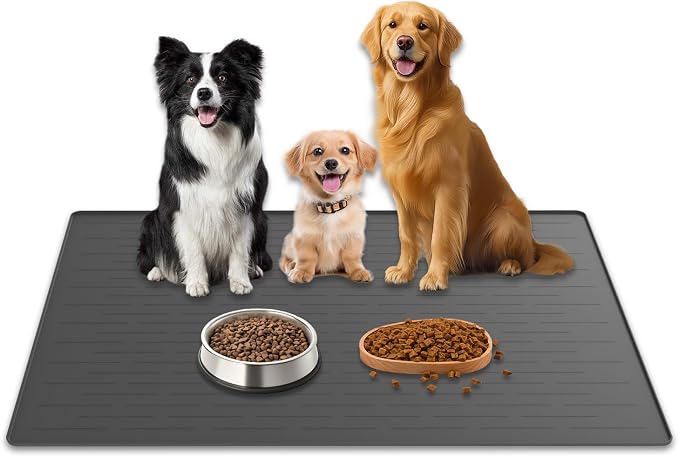 40"x30" XXL Silicone Dog Feeding Mat, 1.5MM Extra Thick Dog Bowl Mat by WelcometoULTIBE