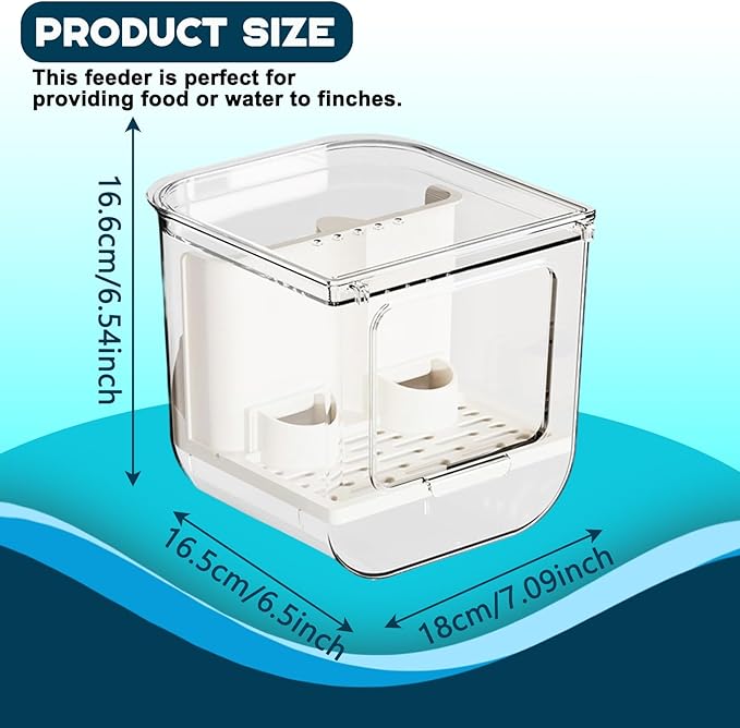 No Mess Bird Feeder for Cage, Hanging Bird Bath for Cage for Lovebirds - Image 2