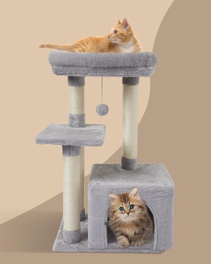 FISH&NAP Cute Cat Tree Kitten Cat Tower - Image 3
