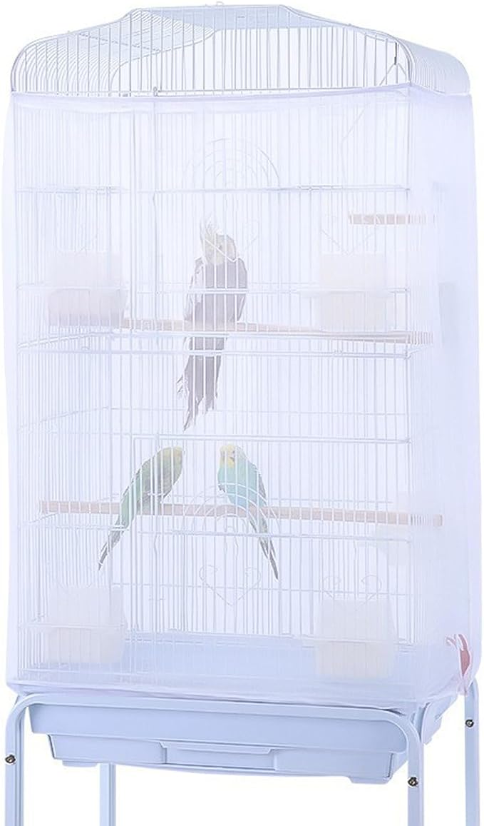 Birdcages Mesh Net Skirt Cover Reusable Stretchy Bird Cage Seed Catcher by ZARSIO