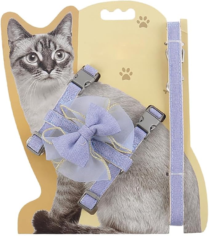 Adjustable Cat Harness with Leash and Bow-Tie, by WanJingLi