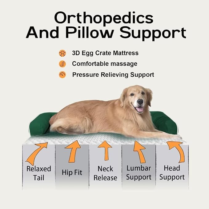 Large Dog Bed Orthopedic Washable: Beds Bolster - Image 3