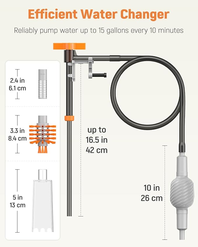Pawfly 3-in-1 Aquarium Water Changer, Gravel Cleaner & Tank Brush – Fish Tank - Image 4