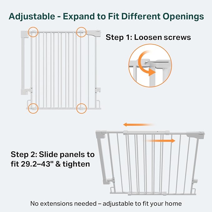 Cumbor 2 Pack 29.2-43" No Bottom Bar Baby Gate - Image 4