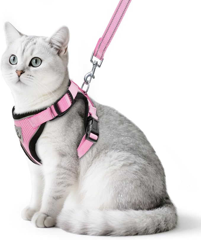 PUPTECK Cat Harness and Leash Set Escape Proof Reflective Cat Walking Harness by PUPTECK