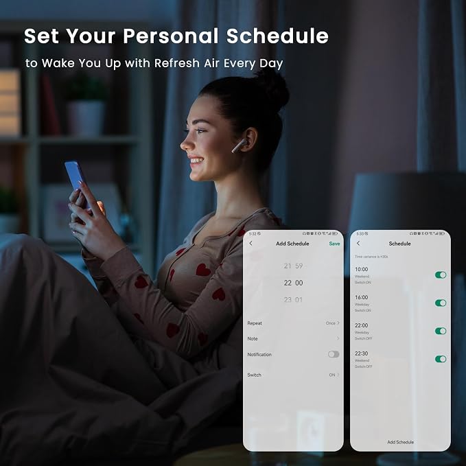 Afloia Air Purifiers for Home Bedroom Large Room Up to 1076 Ft², Smart WiFi - Image 5