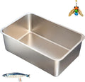 XXL Stainless Steel Cat Litter Box, Includes Catnip Fish Toy & Wand Feather Toy by miwooim