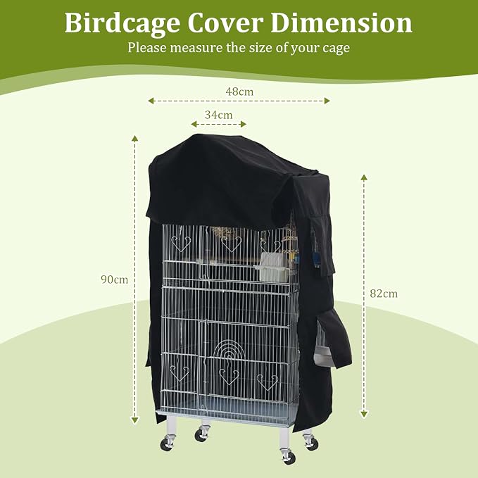Bird Cage Cover Birdcage Cover, Washable Protection Blackout Cover Waterproof - Image 4