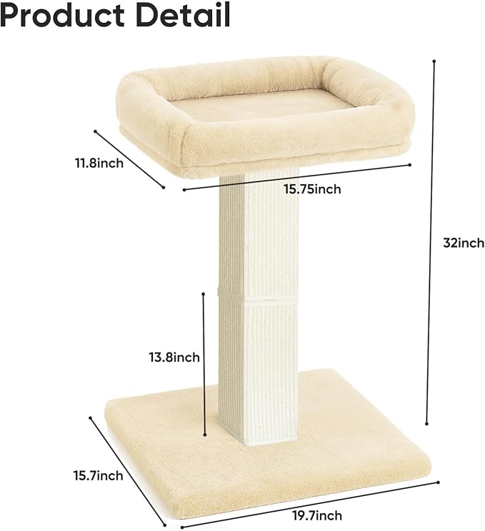 AGYM Cat Scratching Post, 32”Cat Scratcher - Image 4