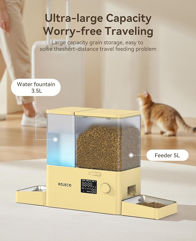 Rojeco 36Cups/8.5L Pet Automatic Cat Feeder and Gravity Water Dispenser - Image 6