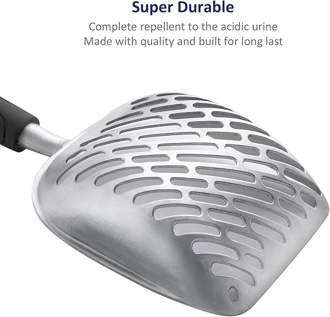 WePet Cat Litter Scoop, Aluminum Alloy Sifter, Kitty Metal Scooper, Deep Shovel - Image 3