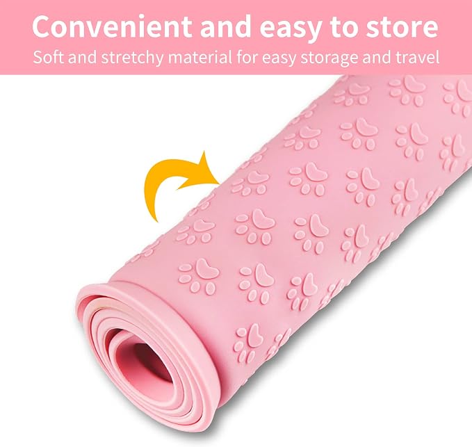 Ptlom Pet Placemat for Dog and Cat, Waterproof Non-Slip Silicone Feeding Bowl - Image 9