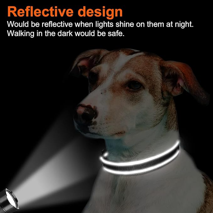 Joytale Reflective Dog Collar, Soft Neoprene Padded, Metal D-Ring, Nylon Pet - Image 5