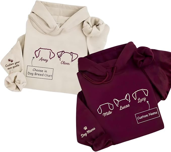 VIOLAVA Custom Cat Embroidered Christmas Sweatshirt – Personalized Pet Name by VIOLAVA