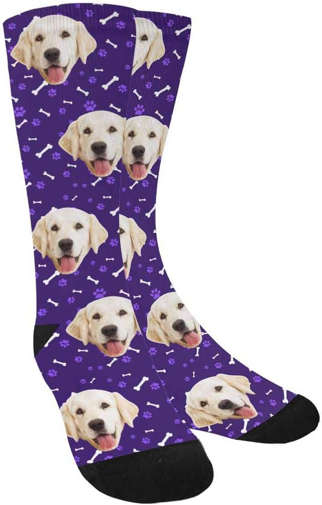 MyPupSocks Custom Personalized Photo Pet Face Socks, Cat and Dog Tracks Paws by MyPupSocks