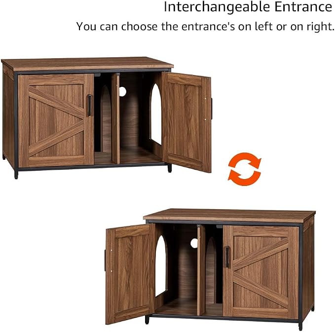 unipaws Top Opening Cat Litter Box Enclosure, Friendly to Elderly People - Image 6