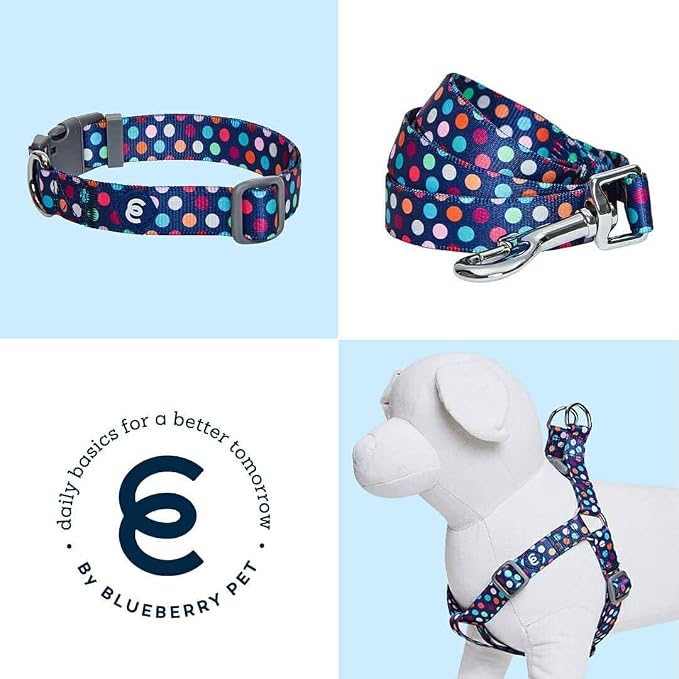 Blueberry Pet Essentials Rainbow Polka Dots Adjustable Dog Collar, Neck 12"-16" - Image 6