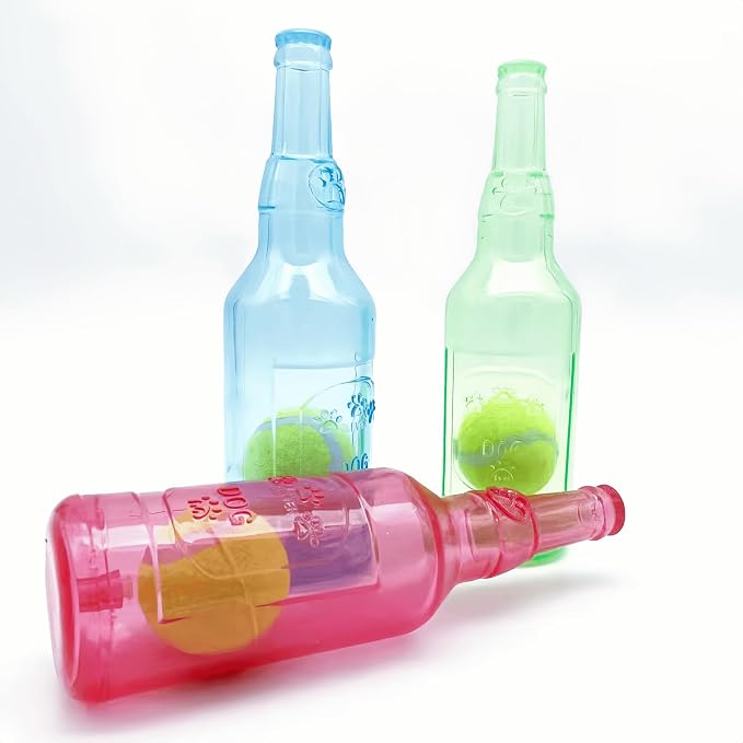 Cute Tough Dog Toy Rubber Bottle Squeaky Dogs Chew Toy Long Lasting Interactive - Image 8