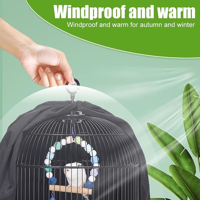 DONGKER Bird Parrot Cage Cover, Polyester Rain-Proof Blackout Birdcage Shade - Image 5