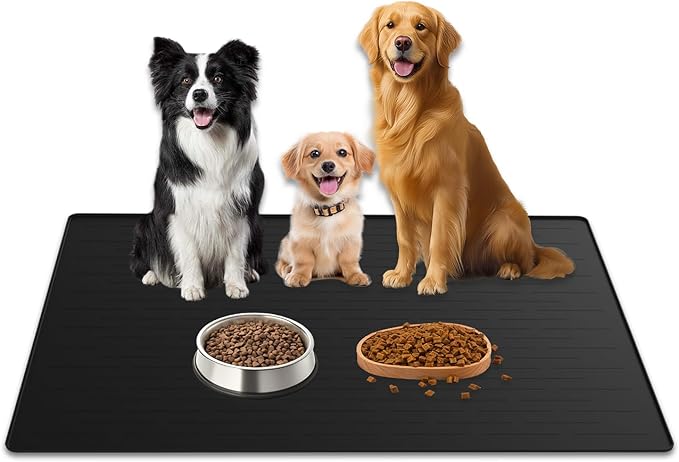 40"x30" XXL Silicone Dog Feeding Mat, 1.5MM Extra Thick Dog Bowl Mat by WelcometoULTIBE