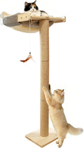 Cat Window Perch with Scratching Post, Bird Watching, Supports 45 lbs by Famifit