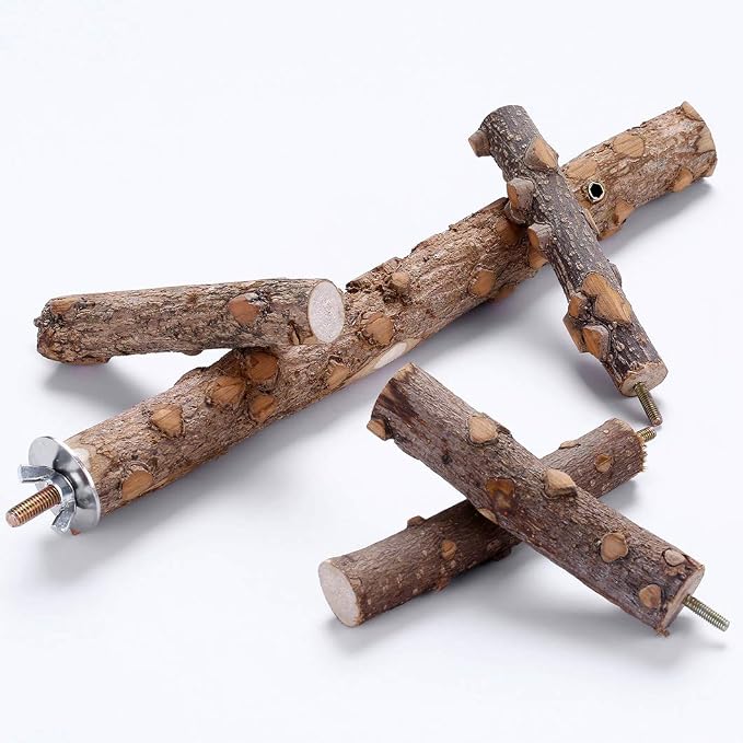 Bird Perch Nature Wood Stand for 3-4pcs Small Medium Parrots - Image 7